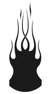 Dekor Flamme 07 - Für Vorderschutzblech. Sieht auch auf der Auto-Motorhaube gut aus! (wird nicht als Paar geliefert)